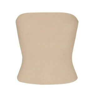 Anemos Ritts Strapless Top in Stretch Twill Tan